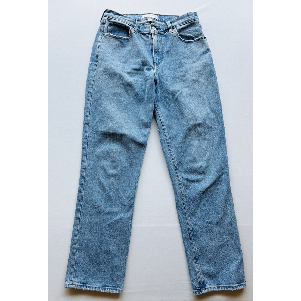Abercrombie & Fitch Curve Love Straight Jeans Womens 29x30 Mid Rise Blue